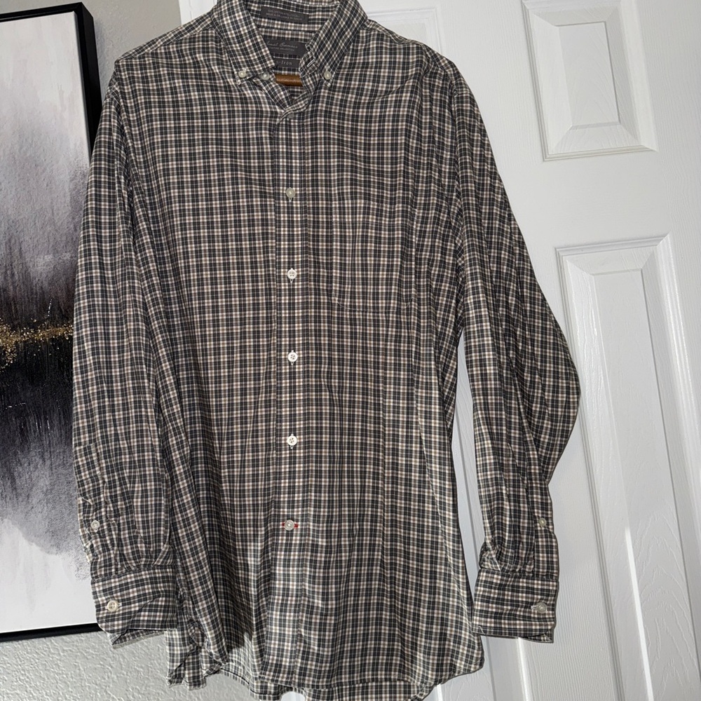 Eddie Bauer Green Casual Button Down Shirt - Picture 2 of 6